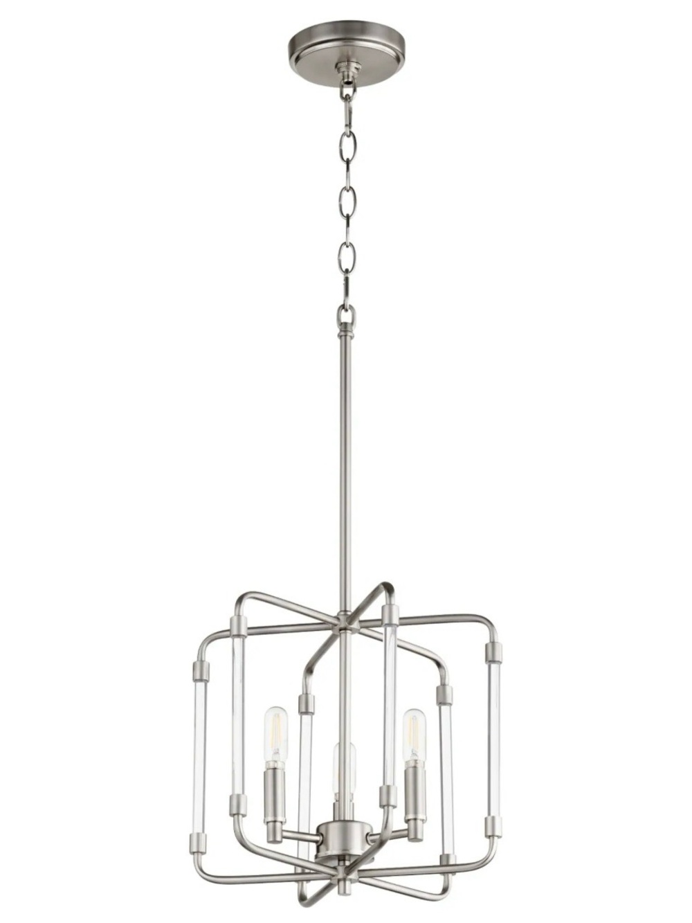 Quorum Lighting Lucite Pendant Chandelier, 3-Light Acrylic Fixture